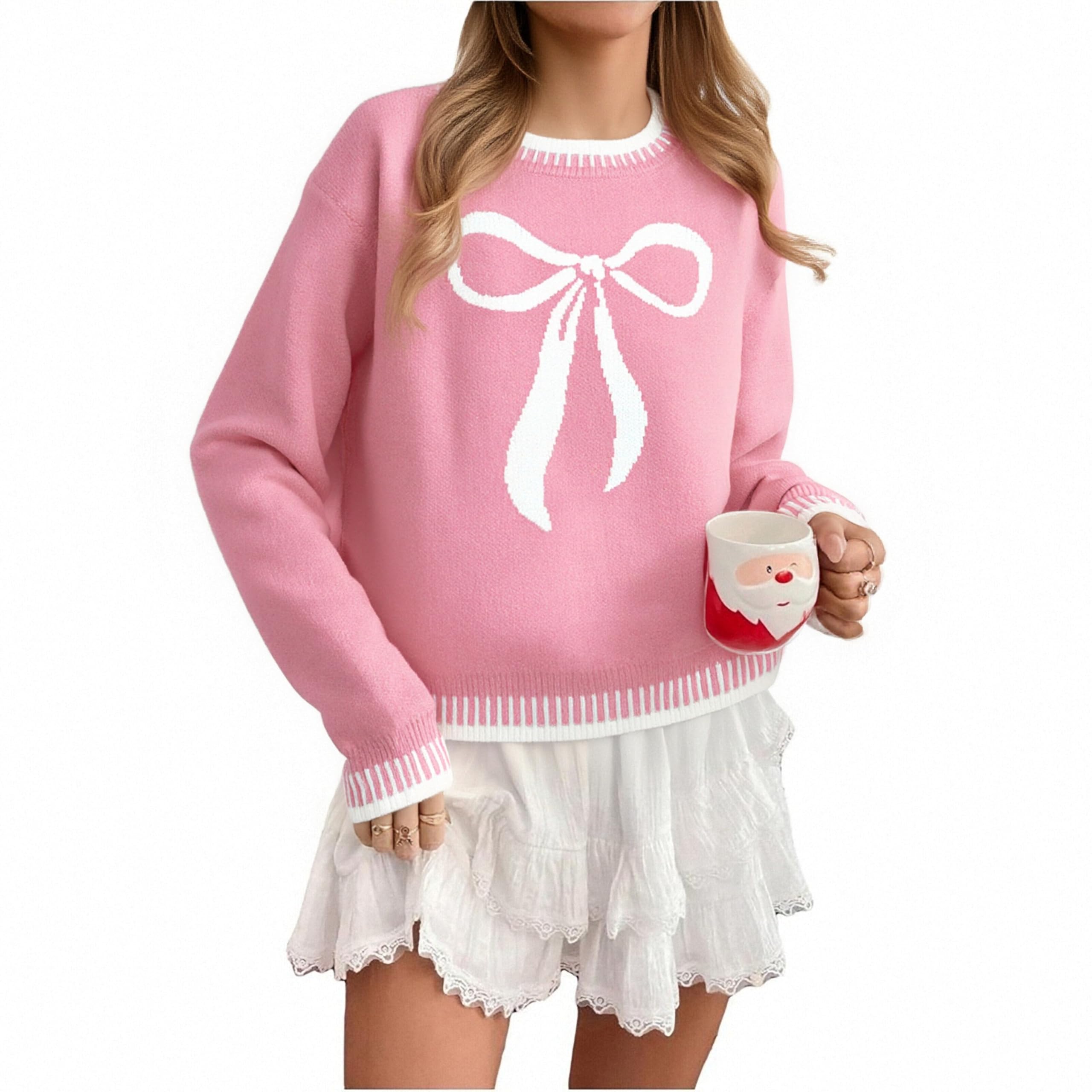 lukycild Valentines Sweater Women Love Heart Sweatshirt Valentine Day Love Sweaters Cute Knitted Long Sleeve Pullover Tops-picture-46