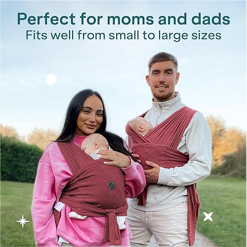 Miniatura 6 de Koala Babycare Portabebés, ajustable y fácil de llevar como camiseta, envoltura para bebé, talla única, portabebés unisex de hasta 22 libras
