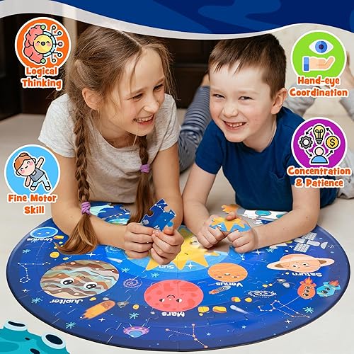 Miniatura 2 de WethCorp Rompecabezas para niños, rompecabezas de suelo del sistema solar para niños de 4 a 6, 6 a 8, actividades de aprendizaje preescolar, regalos