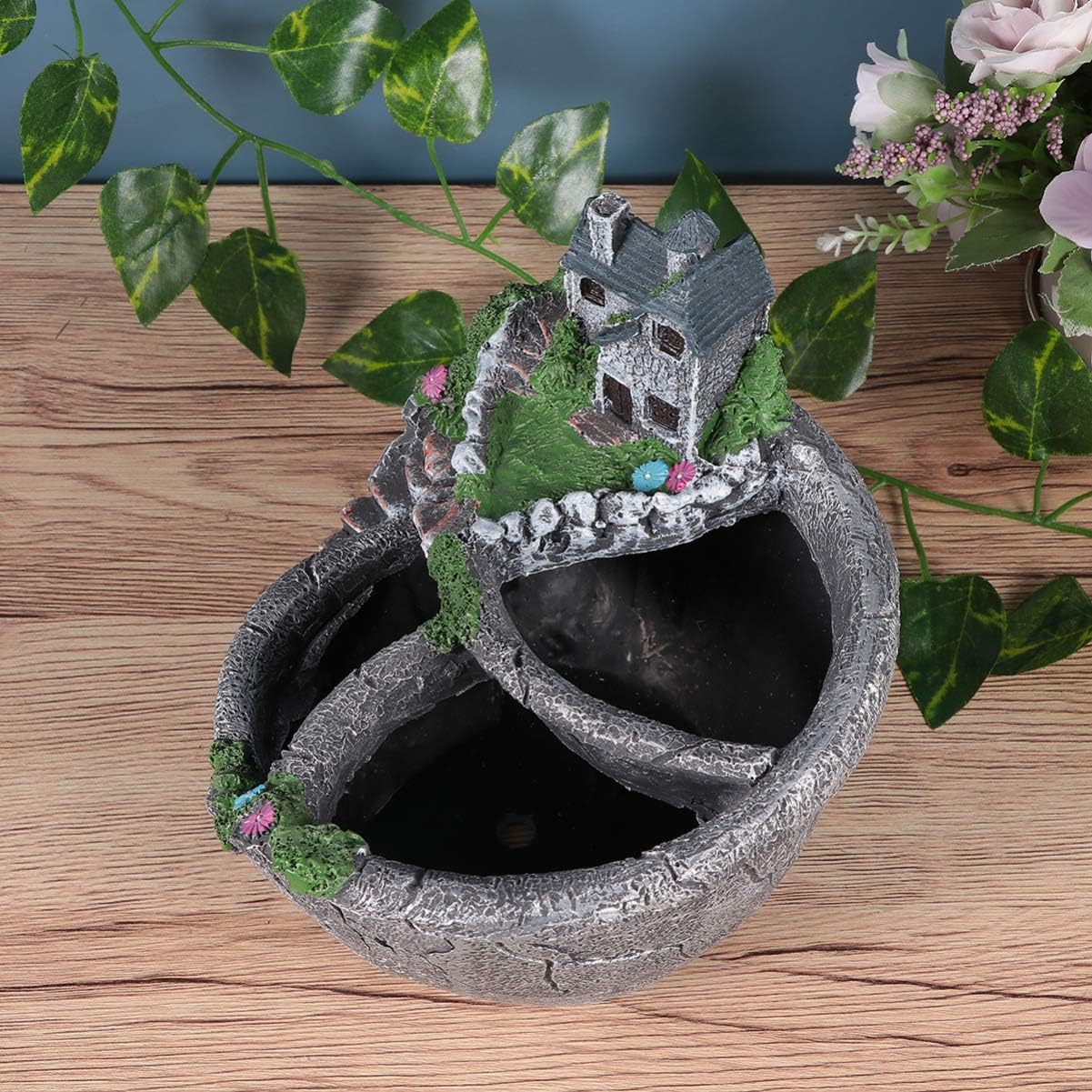 Cabilock 1pc Garden Basin Flower Pot Flower Plant Pots Succulent Flowerpot Succulent Planter Container Plants Ornaments Round Planter House Miniature The Lazy Child