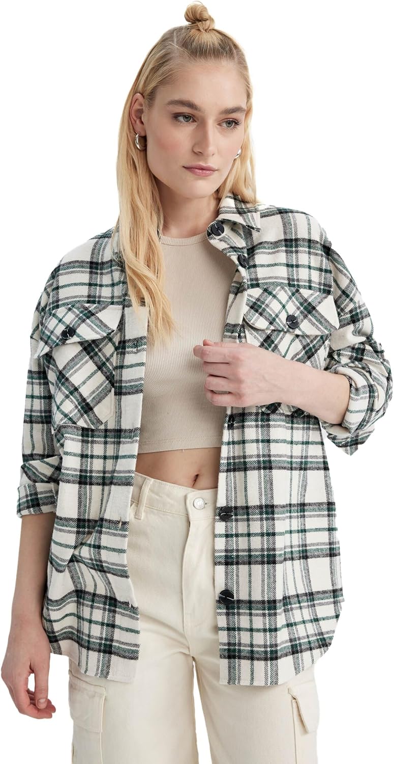 DeFacto Camicia A Tunica Per Donna, Modello V2109AZ, Eleganza Casual