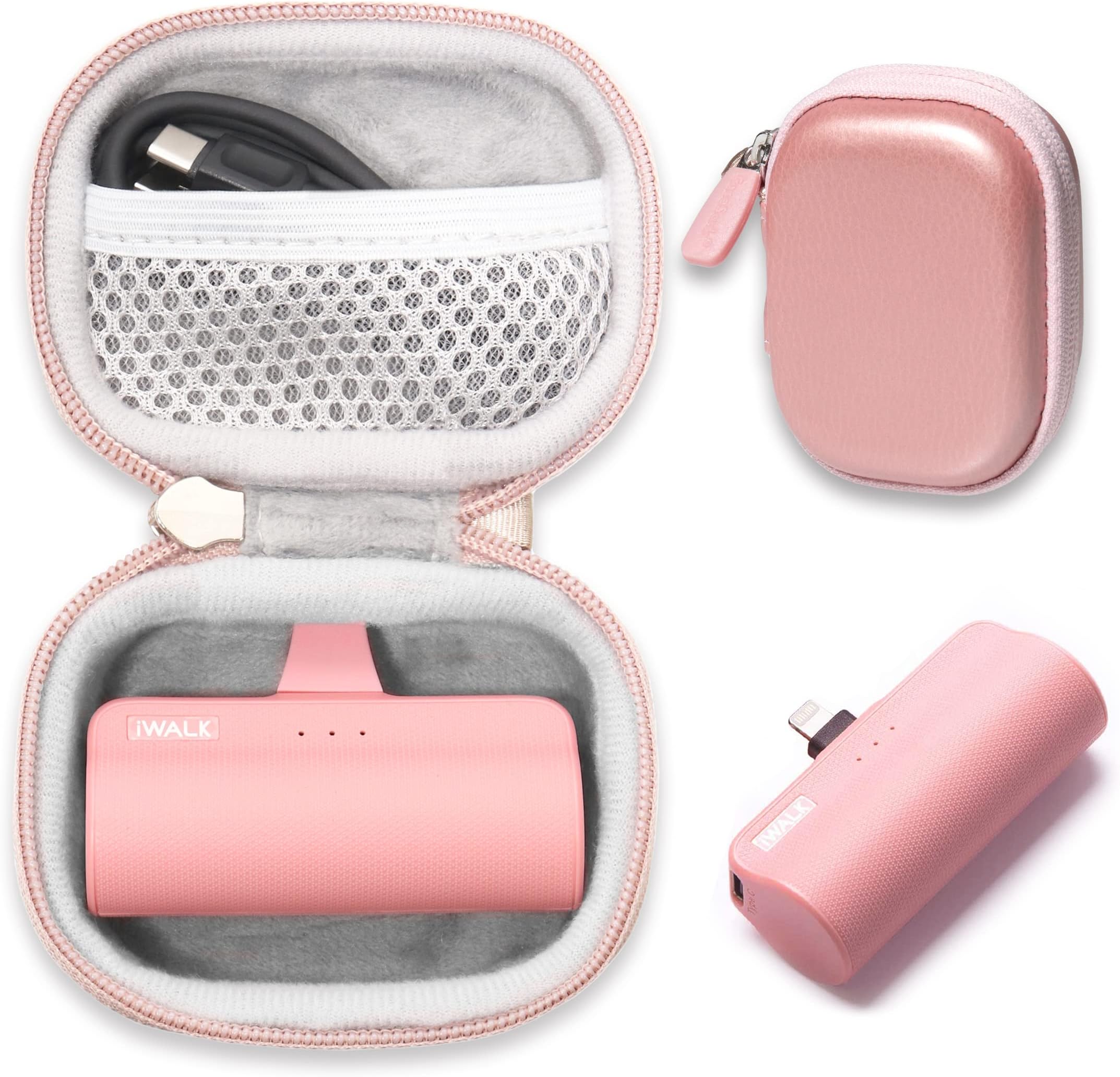 Case for mini Charger Compatible with iWALK Small USB-C Portable Charger, Anker Nano, JEJILL, LanLuk, Charmast, LENUTO, Swyop, VEGER, Feob, Taegila, YHO (Rose Gold)