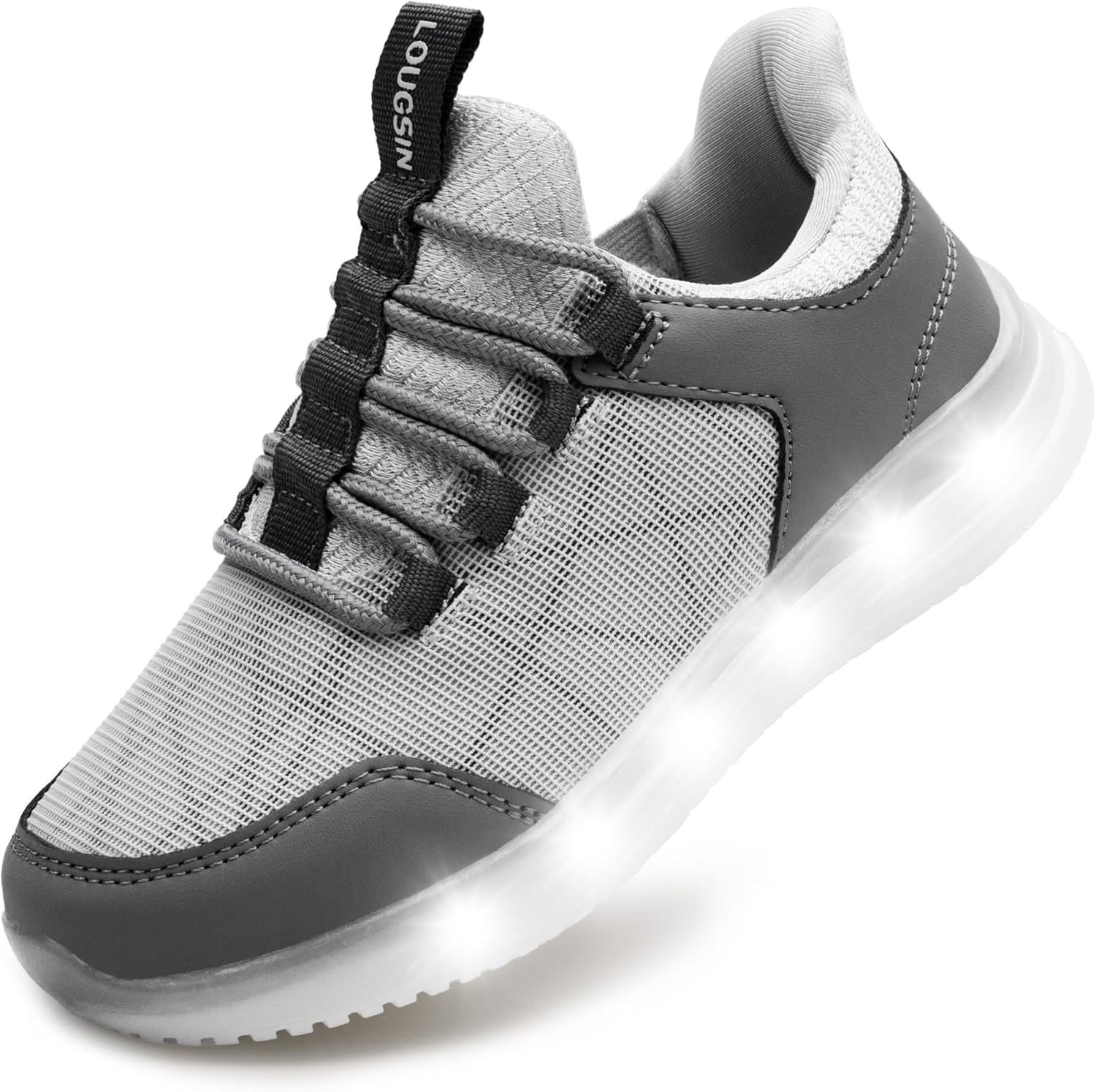 LOUGSIN Boys Girls Light Up Shoes Lightweight Mesh Breathable Adorable GlowDash LED Flashing Running Sneakers for Toddler and Little Kid