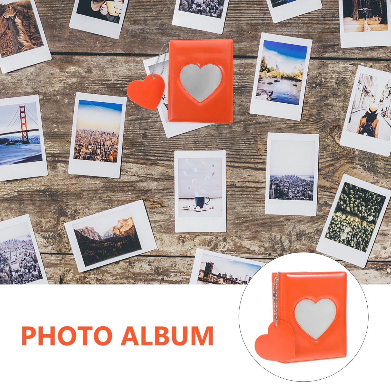 SOLUSTRE Mini Photo Album Heart Hollow Design Portable Photocard Holder for Family Memories Cute Decorative Photo Book for Storing Cards and Pictures Material for Collectors and Giving