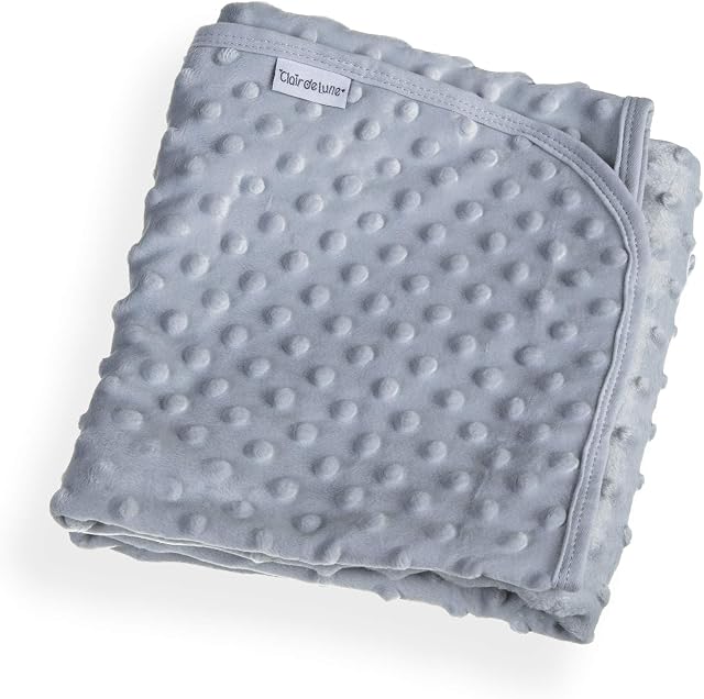 Clair de Lune | Super Soft Dimple Baby Blanket | Pram/Moses Basket | 90 x 70 cm | Grey