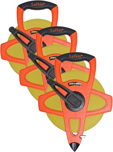 Vista 6 de Lufkin FE200D Cinta métrica de fibra de vidrio naranja Hi-Viz® de 1/2" x 200' Engineer's Hi-Viz®, 1