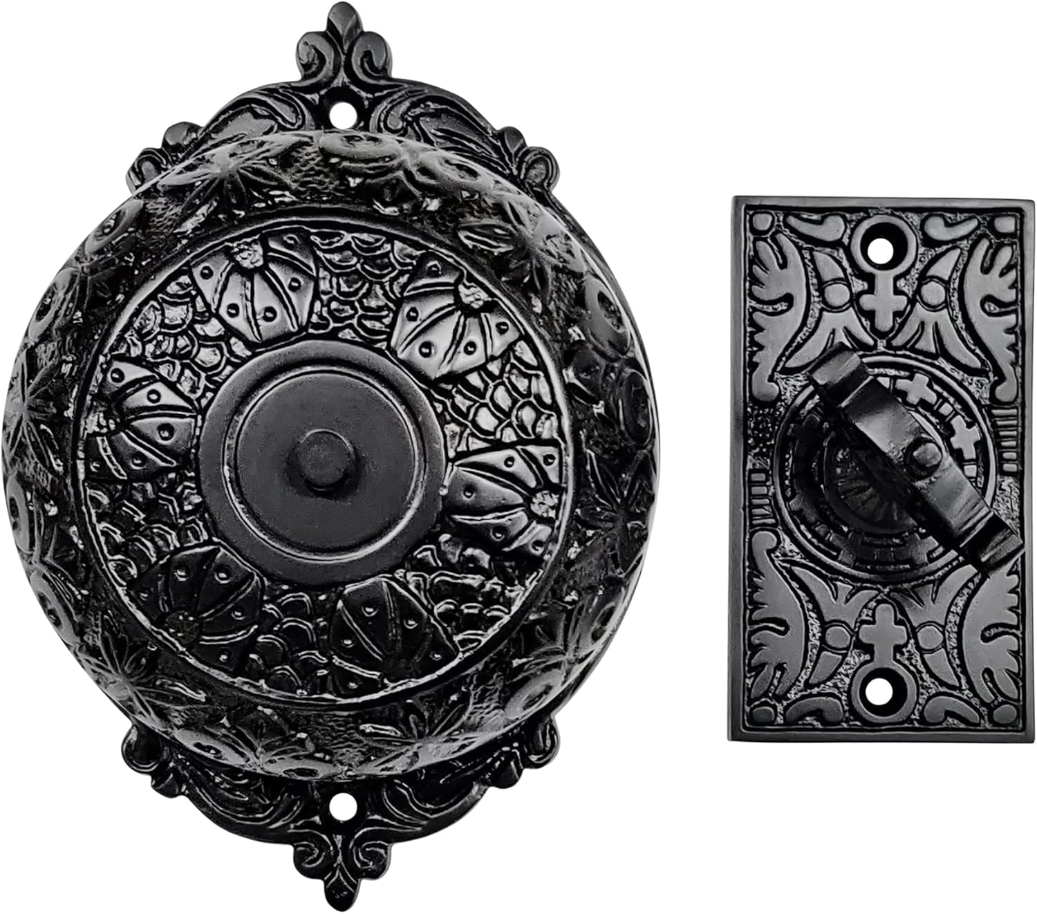 Akatva Vintage Twist Bell with Key Plate – Ring Chime – Doorbell Chime - Mechanical Doorbell – Ring Doorbell – Brass Twist Calling Bell – Hand Turn Doorbell - Old Fashioned Door Bell - Antique Black