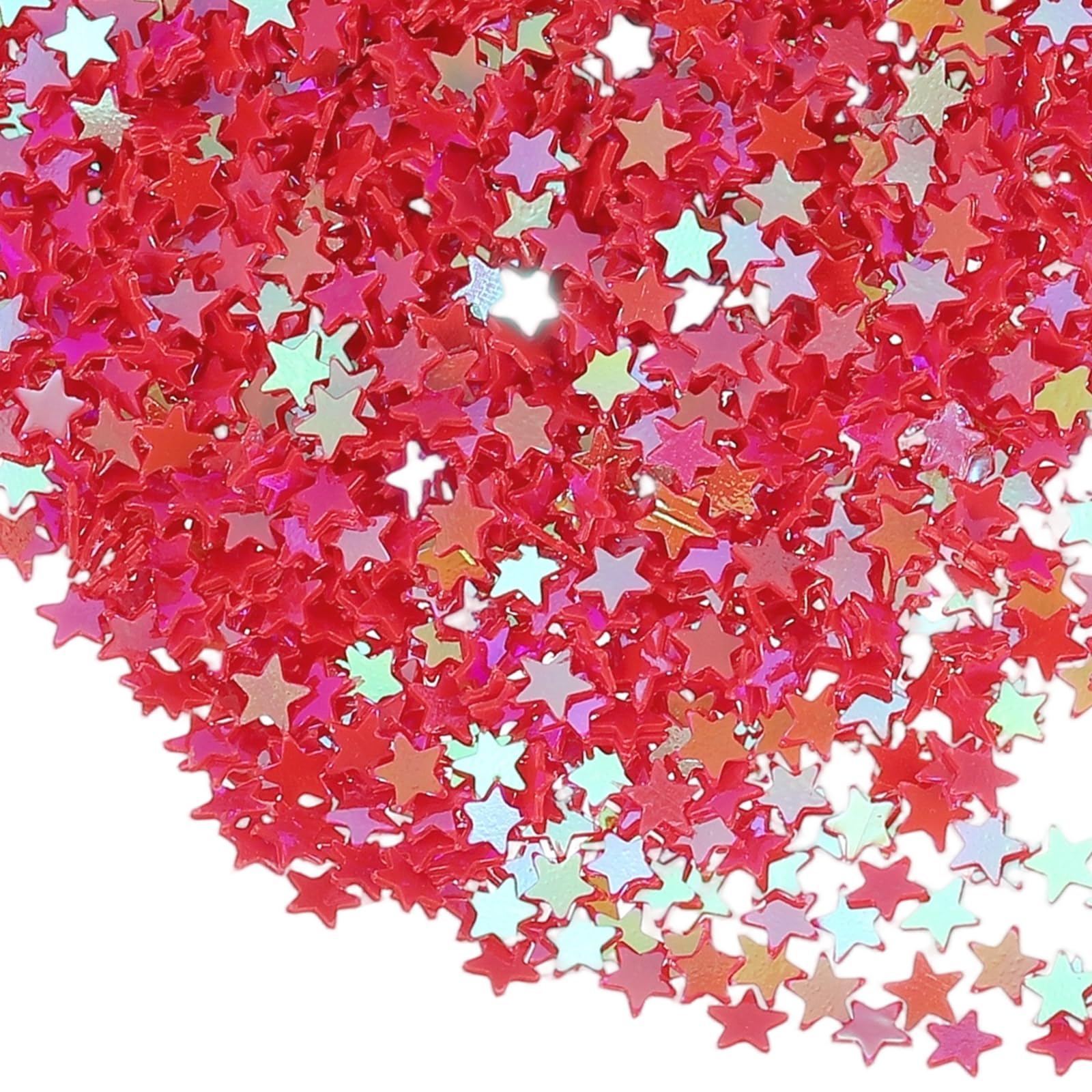 sourcing map 1.94oz(55g) Star Glitter Confetti, 3mm Art Craft Glitter Holographic Sequins Table Confetti Laser Sequins for Crafts DIY Nail and Party Wedding Festival Decoration, Red — image 1