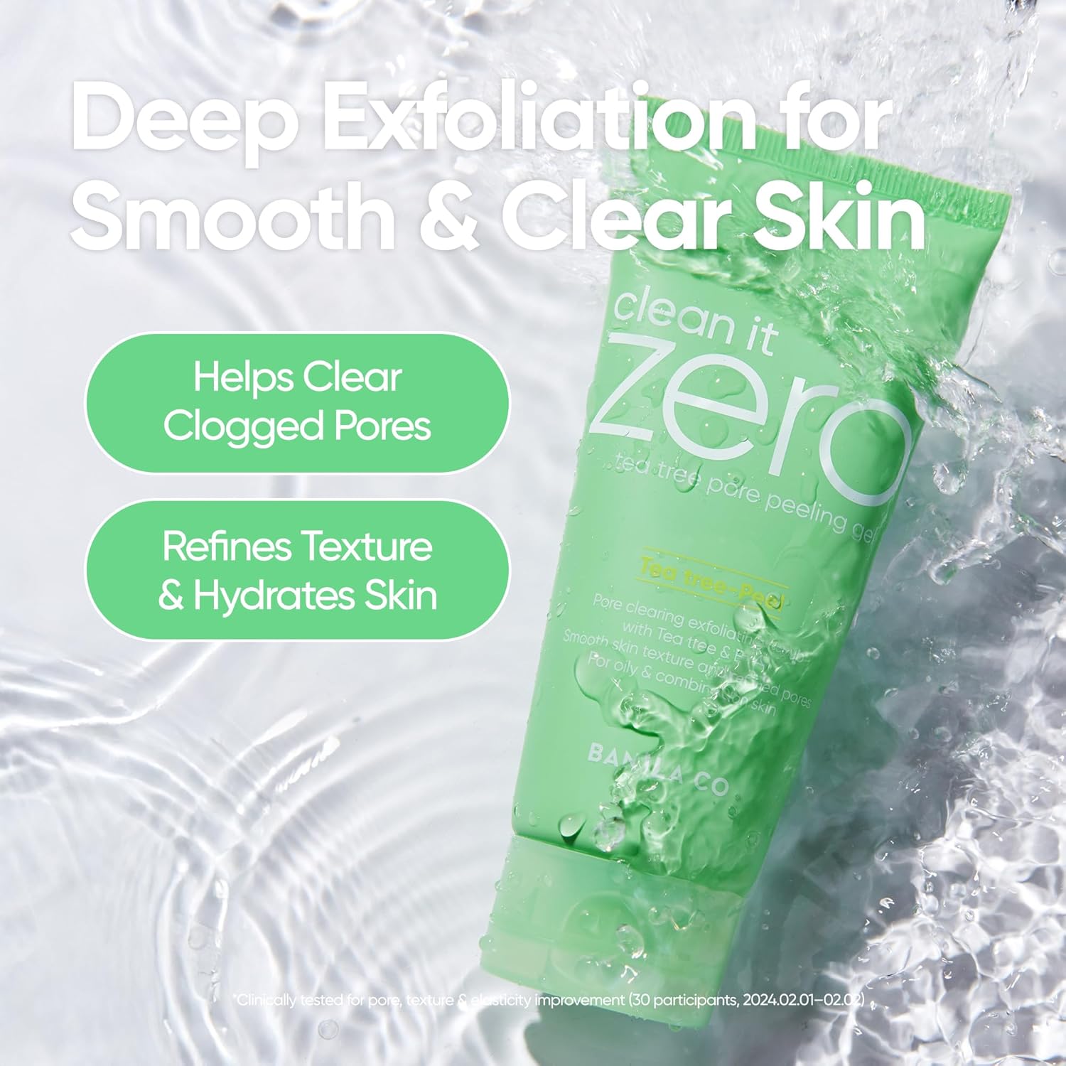 BANILA CO Clean It Zero Tea Tree Pore Peeling Gel | Facial Polish & Vegan Exfoliating Gel for Oily, Acne-Prone Skin | Gentle Scrub with BHA & Tea Tree for Smooth Texture & Clear Pores(120ml/4.05fl.oz) - Image 2