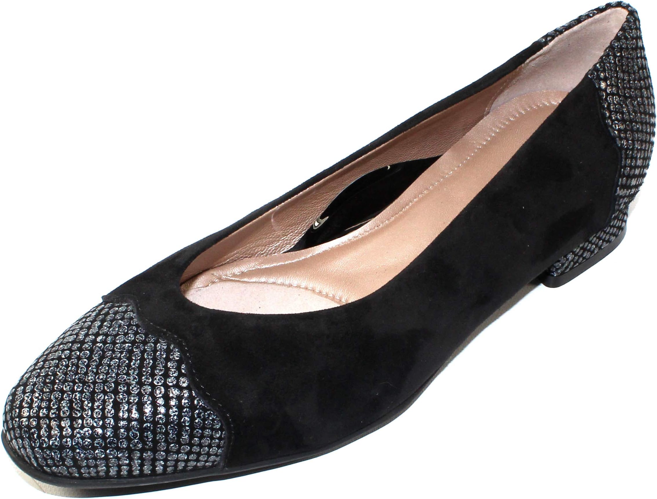 BeautiFeel Women's Myla in Black Suede/Gray Tartan Embossed Leather - Size 40 M