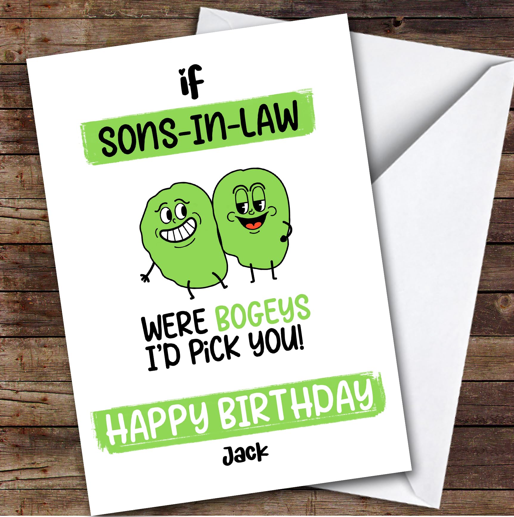 TCZ Funny Bogey Son-In-Law Birthday Card Personalised Custom Card Personalised Cards, For Son-in-law, For Him, Funny, Birthday