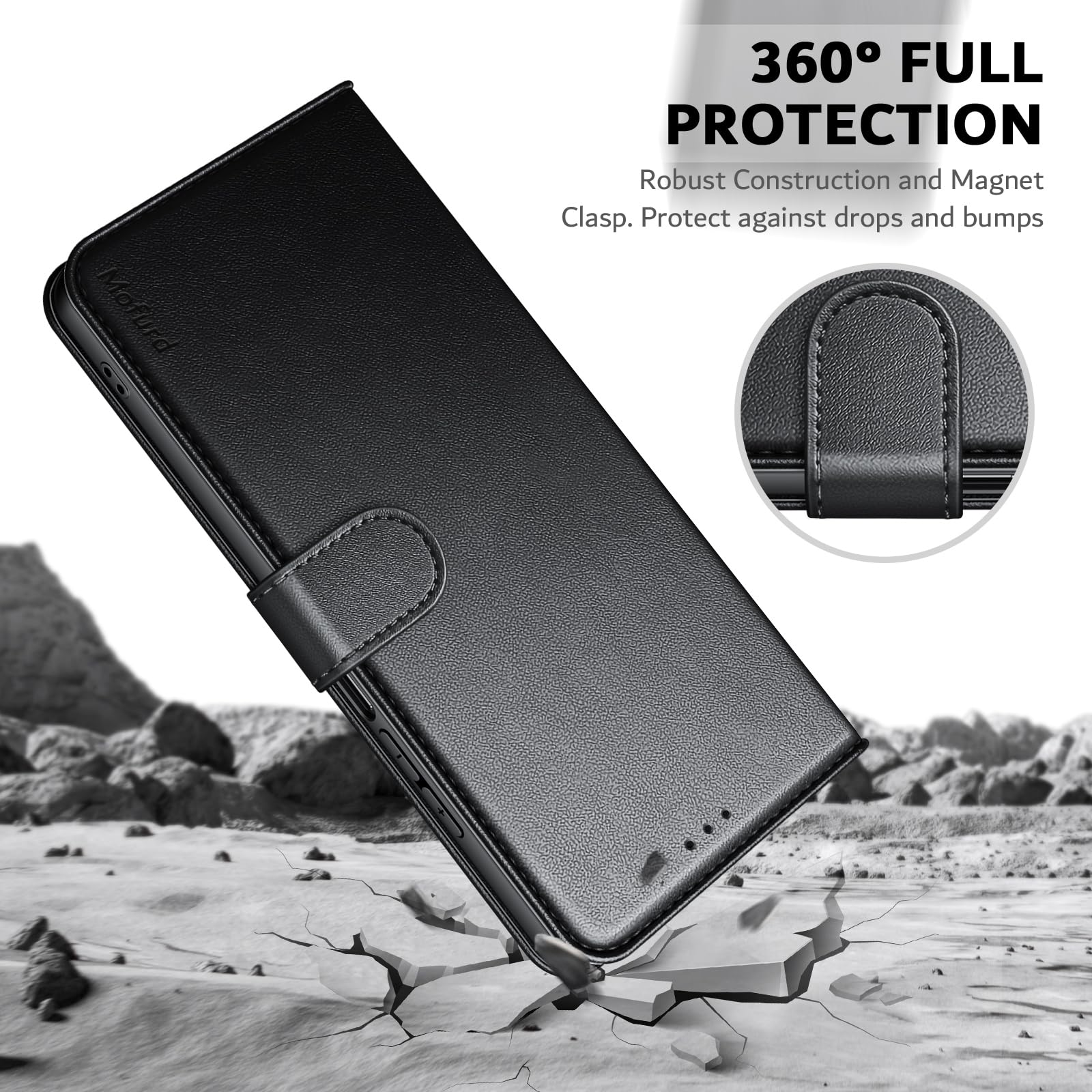 Etui do Samsung Galaxy A26 5G + osłona ekranu ze szkła hartowanego * 2, [blokada RFID] Wysokiej jakości etui z klapką ze skóry PU, portfel, pokrowiec na telefon ochronny [przegródki na karty