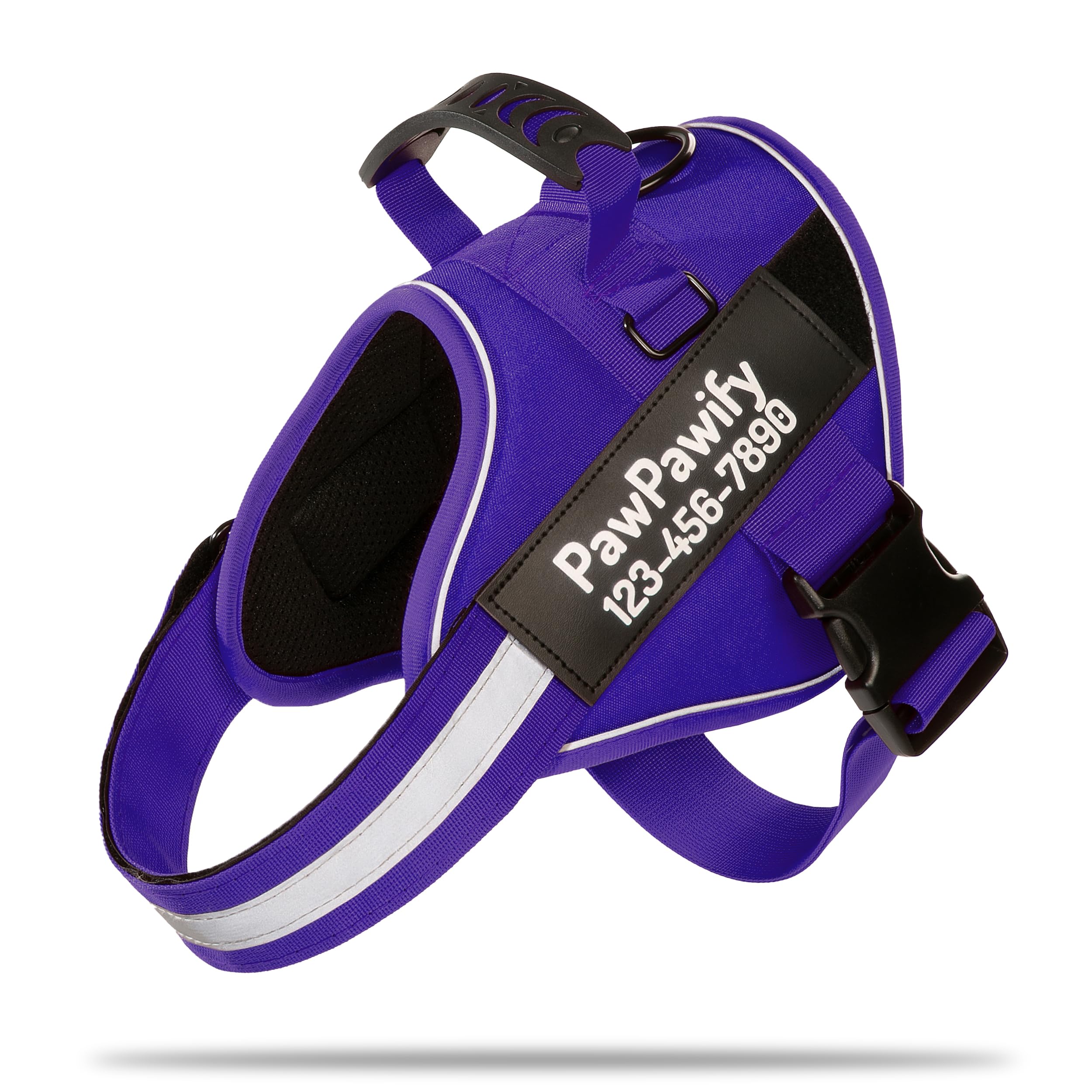 PawPawify Custom No Pull Dog Harness with Name and Phone Number, Heavy Duty Personalized Pet Vest to Prevent Tugging, Pulling, or Choking, Training