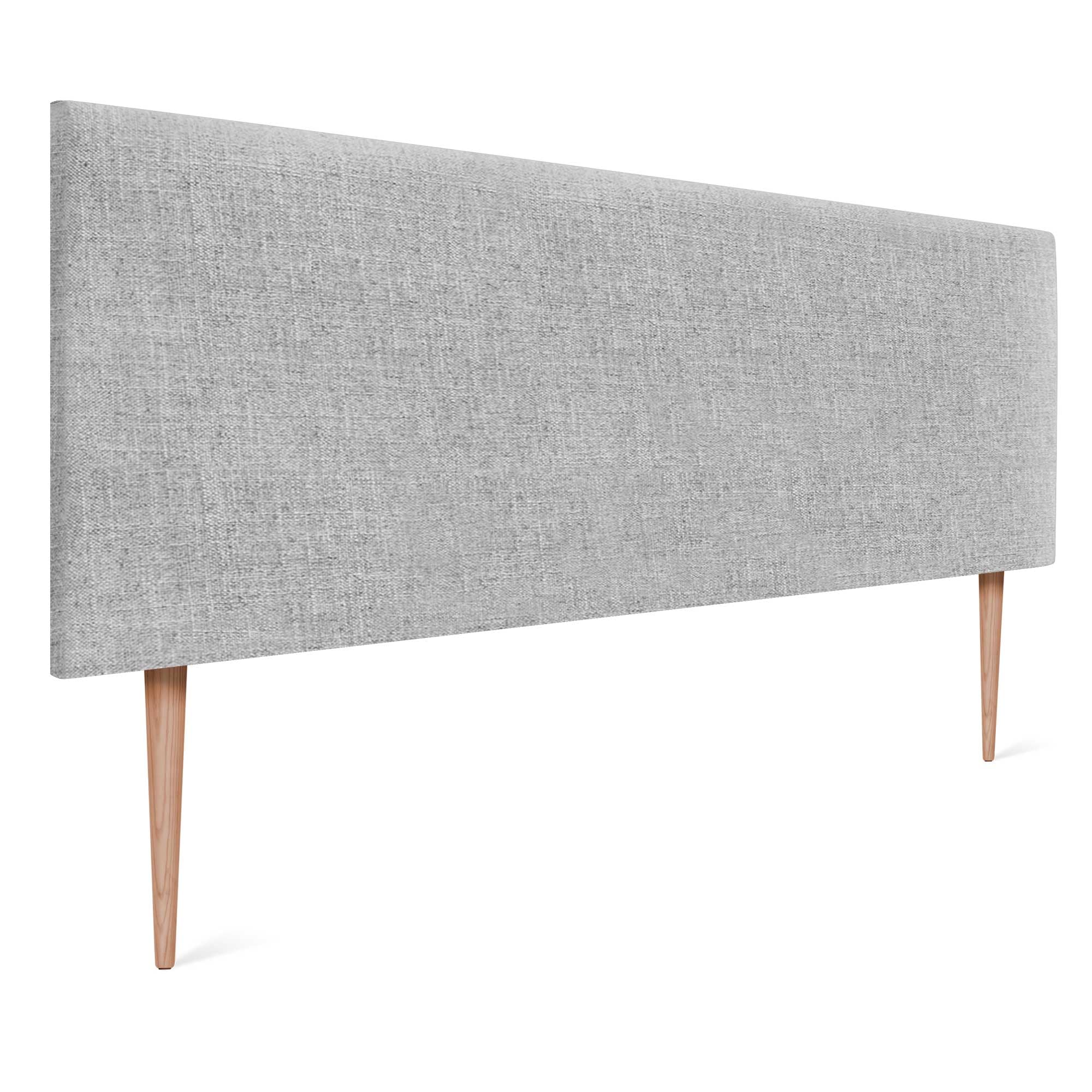 DHOME Zagłówek z naturalnego lnu gładka tapicerowana głowa łóżko sypialnia nowoczesny top trend (perłowa pościel, 135x105 cm z nogami (łóżka 120/135/140))