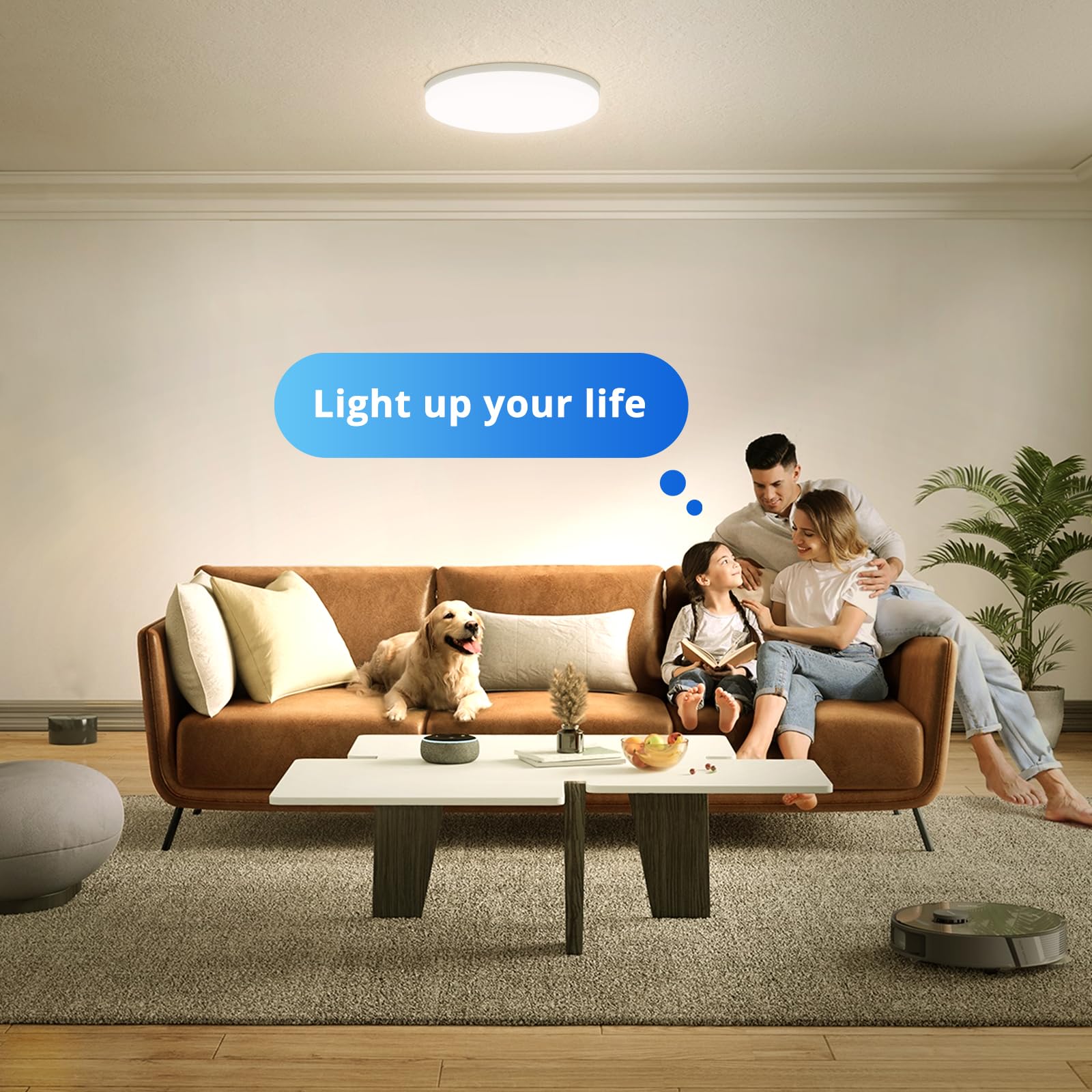 Combuh Plafoniera LED 48W 4320Lm Facile da Installare Lampada da Soffitto per Camere da Letto Stile Moderno Salotti Cucina Bianco Naturale 4000K Rotonda Ø30CM