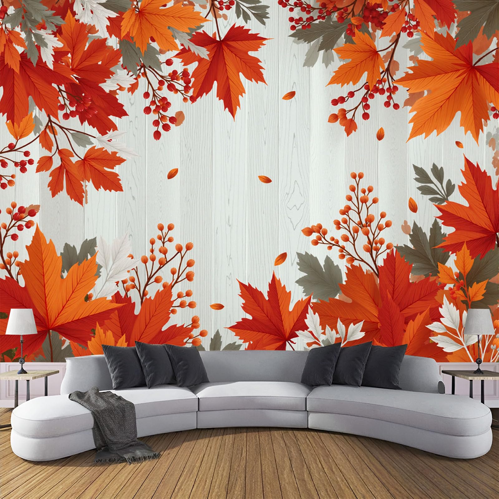 Papier peint panoramique orange grand format 350x256 cm