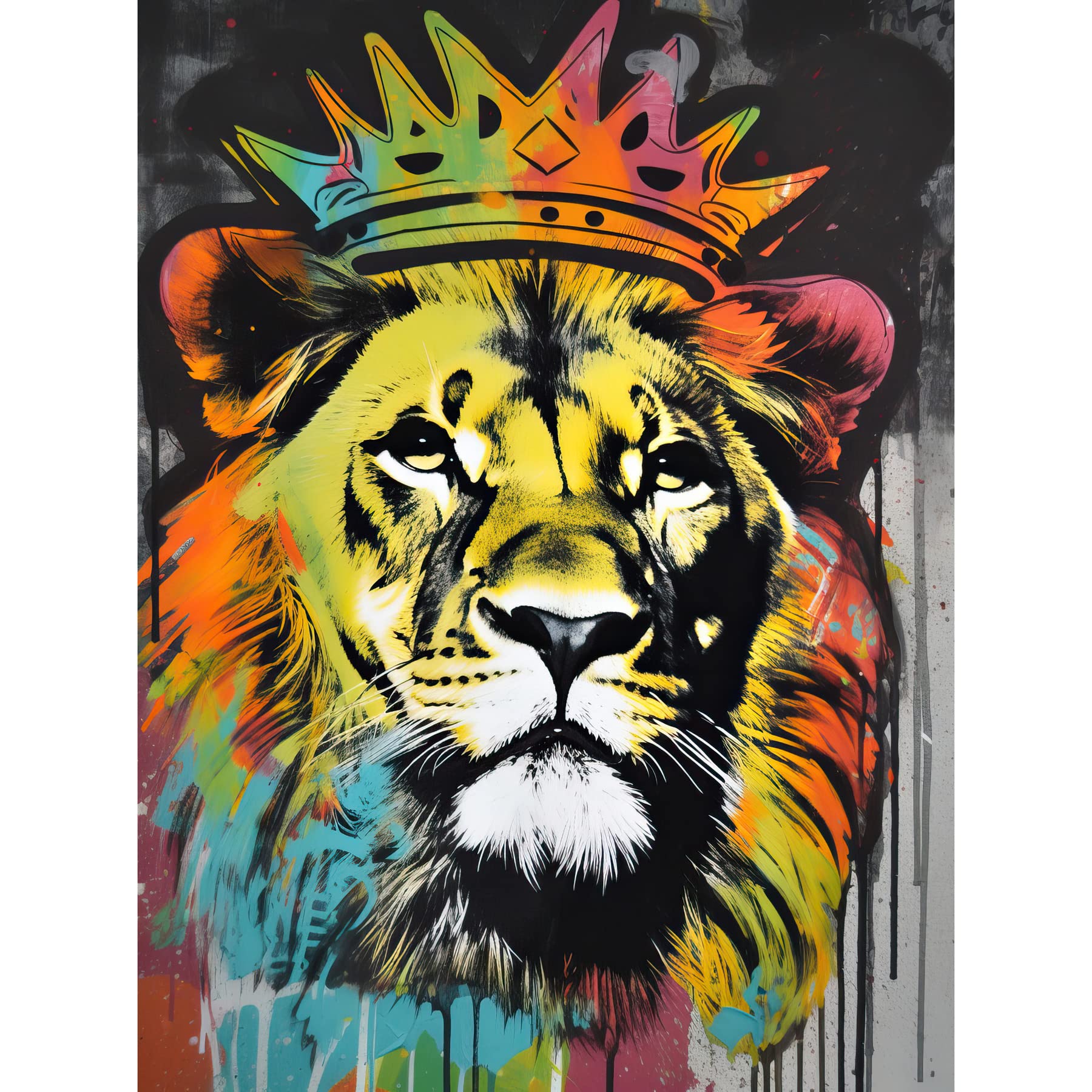 Amazon.com: Artery8 King Lion wearing Crown Modern Stencil