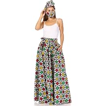 Sakkas Asma Second Convertible Traditional Wax Print Adjustable Strap Maxi Skirt