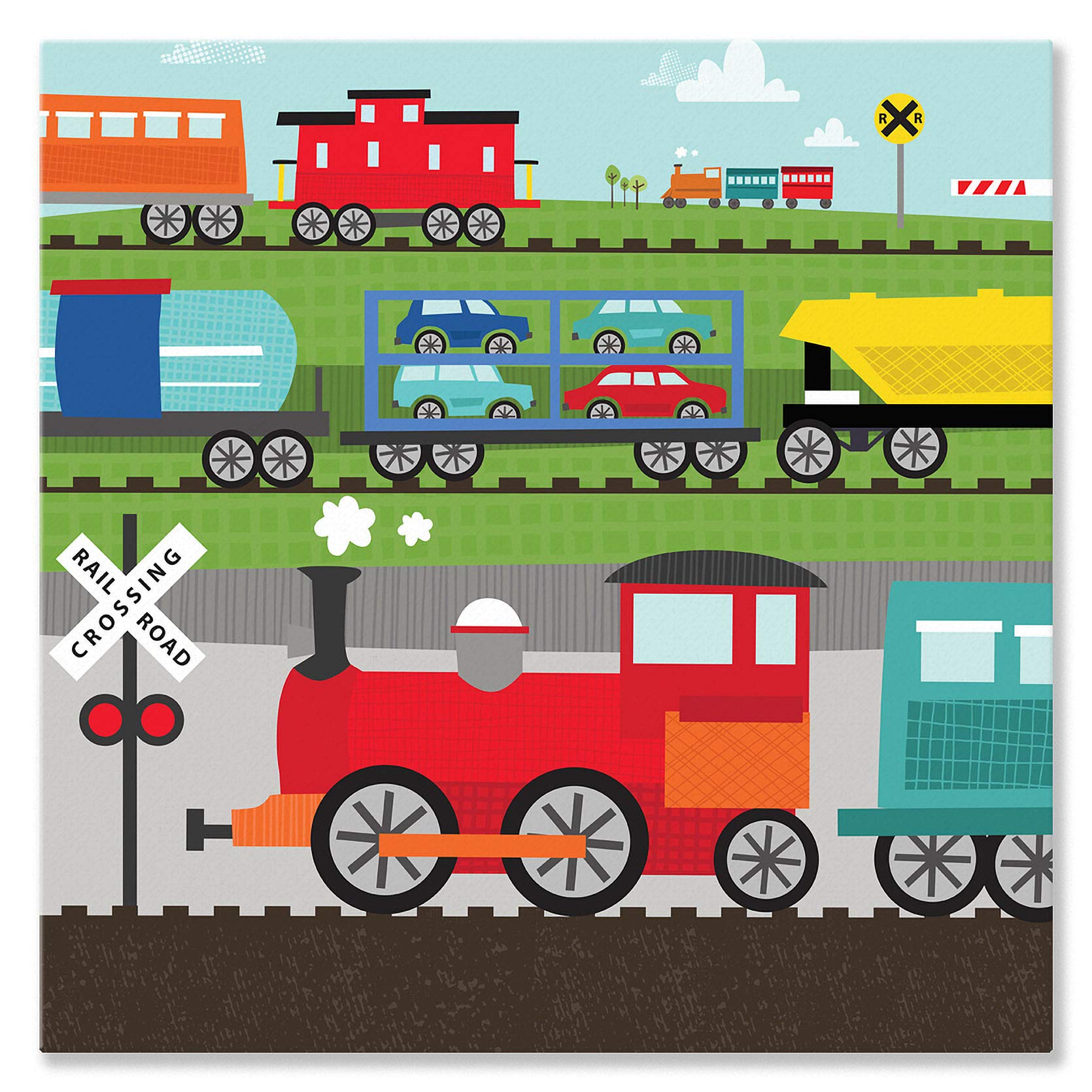 Amazon.com: Oopsy Daisy Move Me by Train-Railway Traffic 21x21