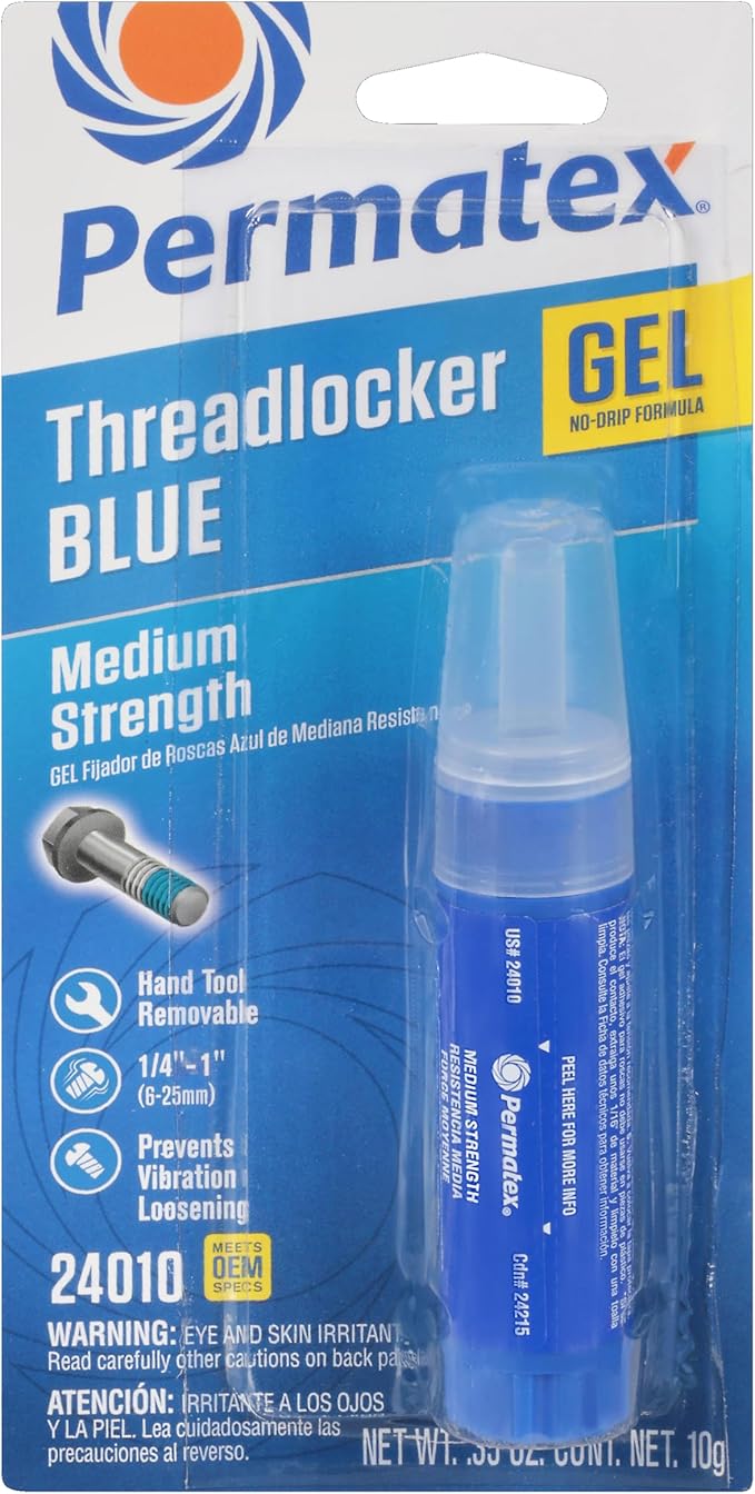 Permatex Medium Strength Threadlocker Gel, Blue, 10 g