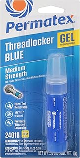 24010 Medium Strength Threadlocker Blue Gel, 10 g Gel Twist Applicator
