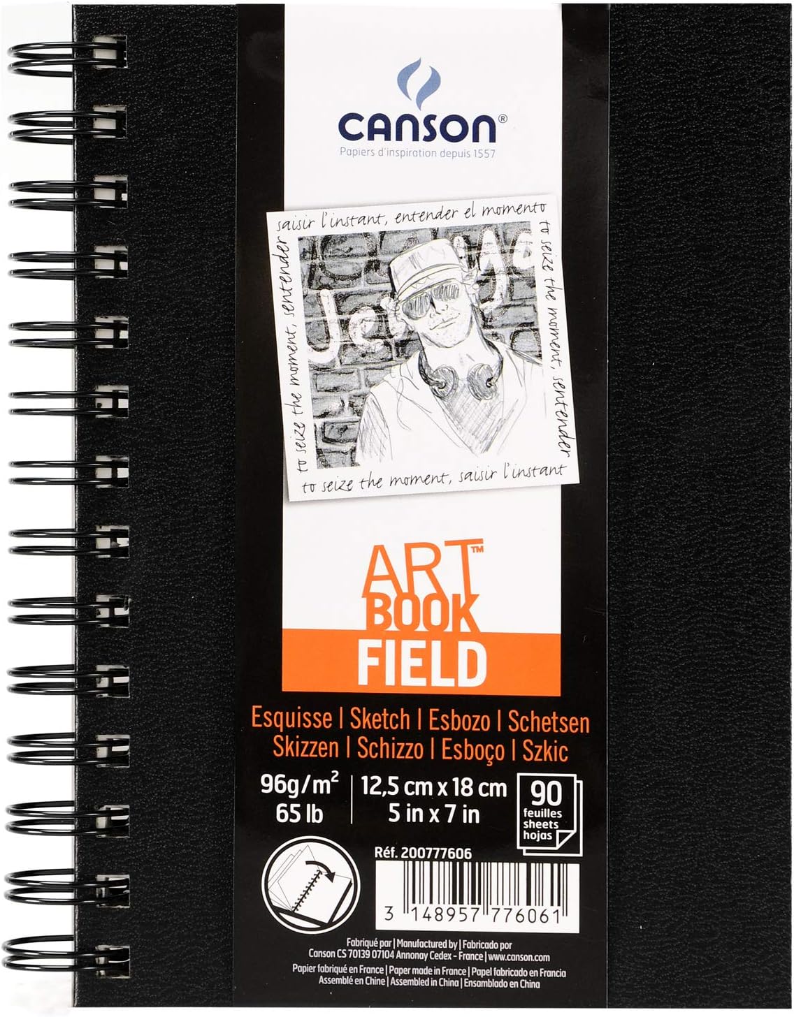 CANSON ArtBook Field Sketchbook 12.5 x 18 cm with 90 Sheets 96 GSM