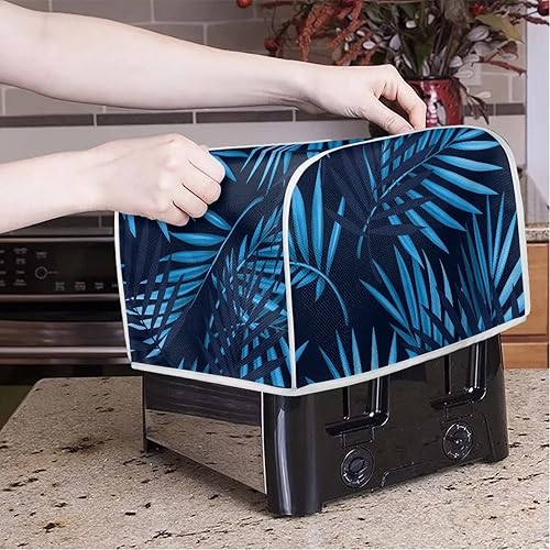Vista 25 de JEOCODY Cubiertas para horno tostador, funda extragrande para hacer pan de flores azules, se adapta a la mayoría de tostadoras estándar de 2 Colibrí