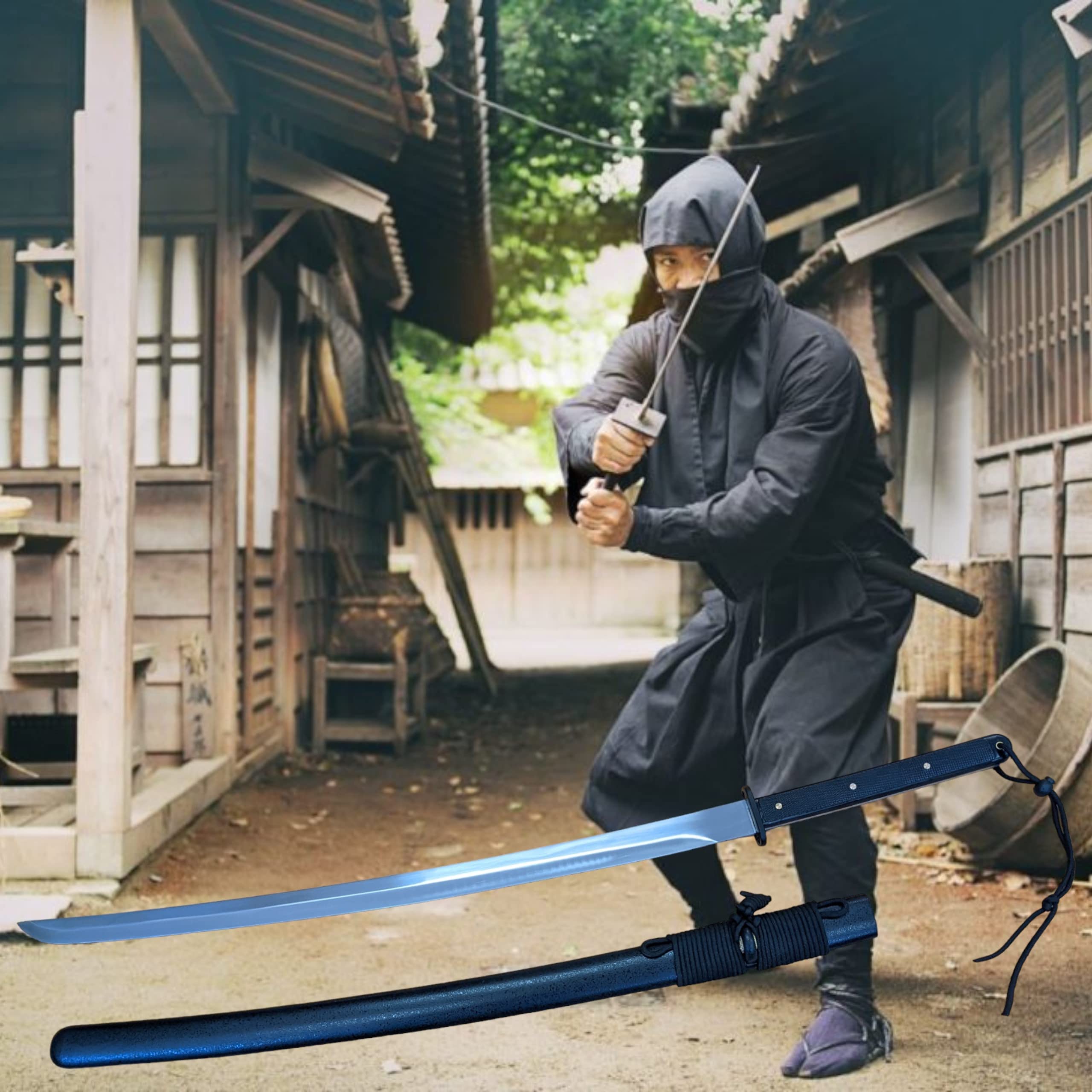 Japanisches Katana Schwert 95 cm Samurai Schwert Echt Stahl 1045 Full Tang Konstruktion mit Scheide