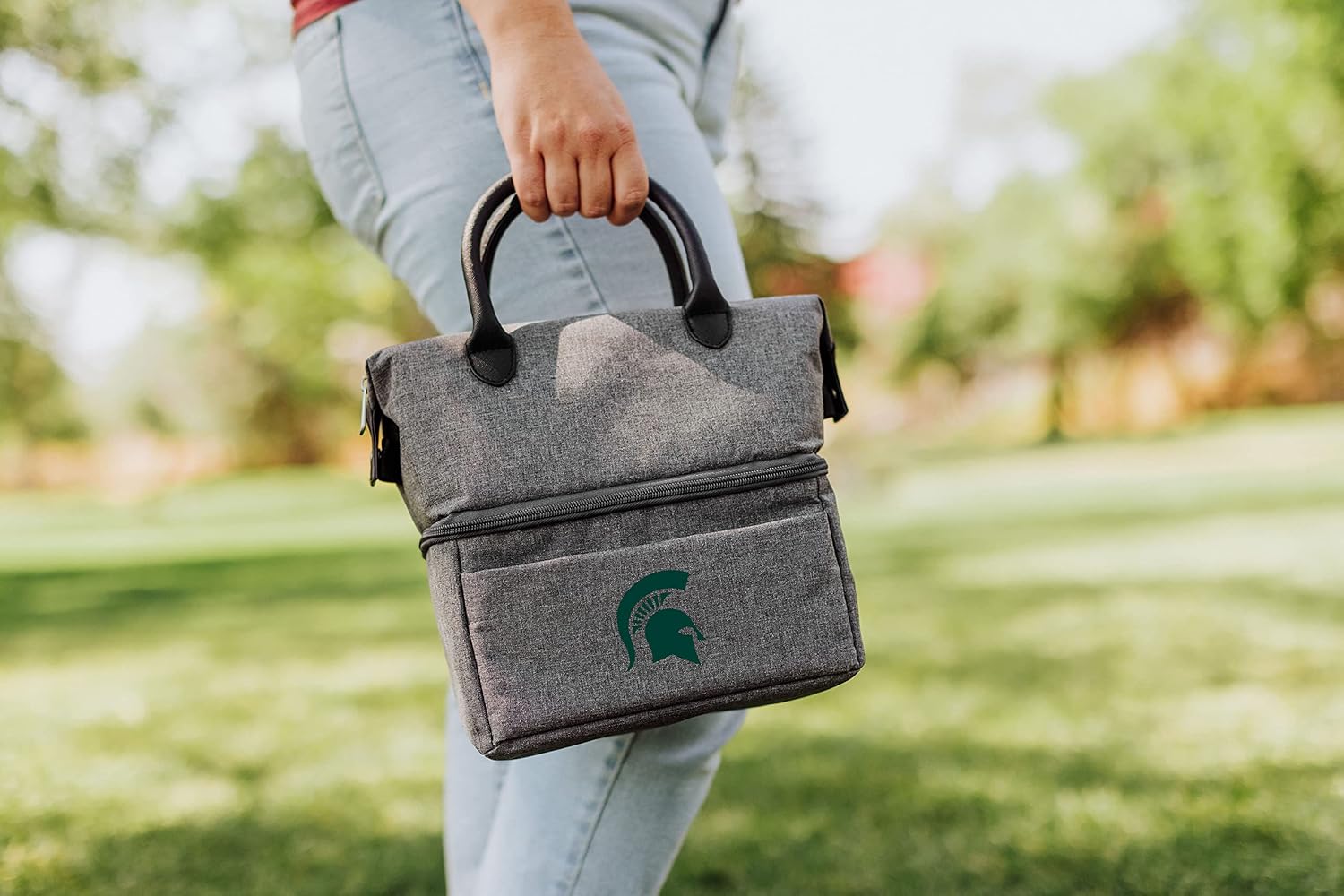PICNIC TIME NCAA Michigan State Spartans Urban Lunch Bag, Cooler Lunch Tote, Insulated Lunch Bag, (Gray with Black Accents) - Image 3