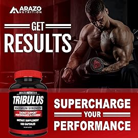 Arazo Nutrition Tribulus Terrestris 1500mg Extract Powder - 180 Capsules - Energy Booster with Estrogen Blocker
