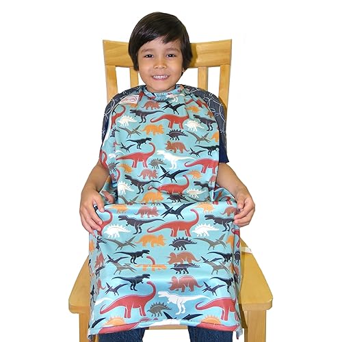 Miniatura 2 de Bib-On XL, conjunto de babero y delantal de cobertura completa para niños pequeños, niños a partir de 3 años (dinosaurios)