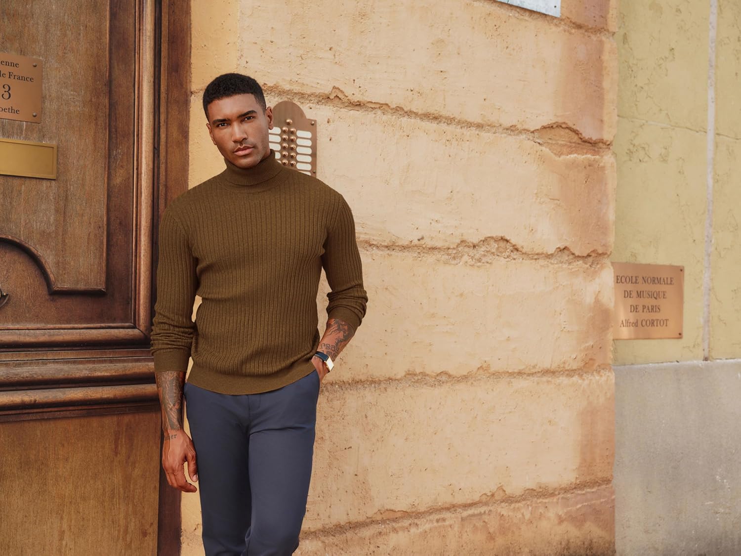 PJ PAUL JONES Men's Slim Fit Turtleneck Sweater Casual Ribbed Knitted Pullover Sweaters - Image 9