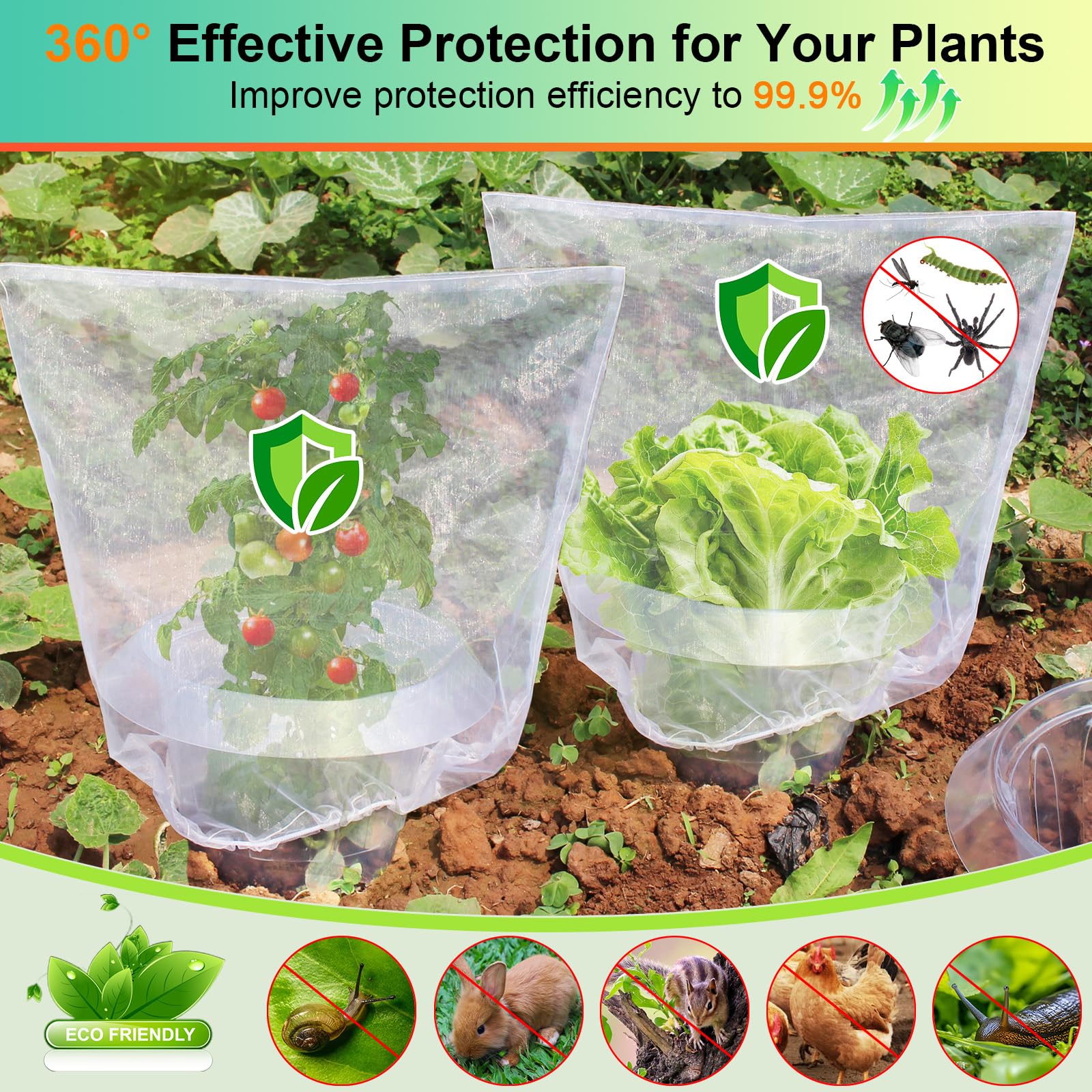 Colliers Anti Limace Lot de 20 avec Sacs de Protection, Barrière Anti Limaces et Escargots Stable, Anneaux de Protection pour Salades et Choux
