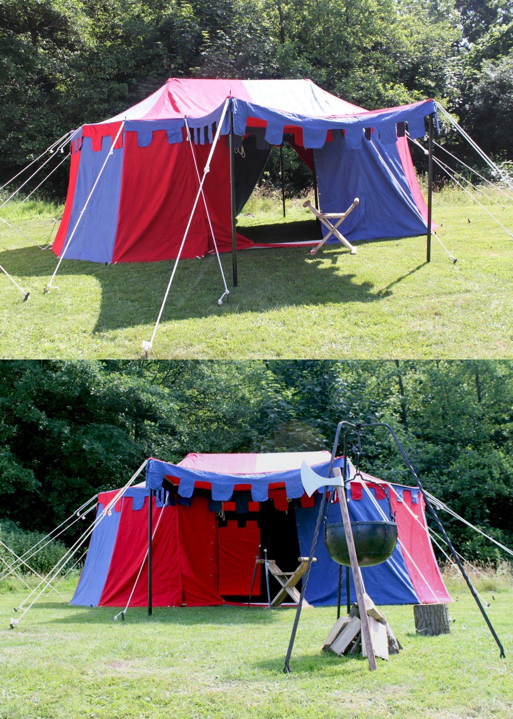 Haute Qualité Ritter Tente Bourgogne Historique, 3 x 5 m LARP Roulement Tente médiéval viking couleurs assorties