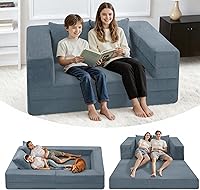 Vista 16 de Cama humana gigante para perro, cama 3 en 1 para perro de tamaño humano con funda de piel sintética lavable, cama grande plegable para mascotas