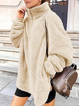 ANRABESS Women's Sweatshirt Sherpa Fuzzy Fleece Zip Up Hoodies