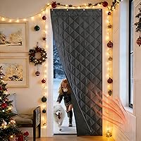 Vista 8 de NICETOWN Cortina de puerta con aislamiento térmico para interiores y exteriores, bloqueador de corrientes de aire de 26 x 78 pulgadas de grosor