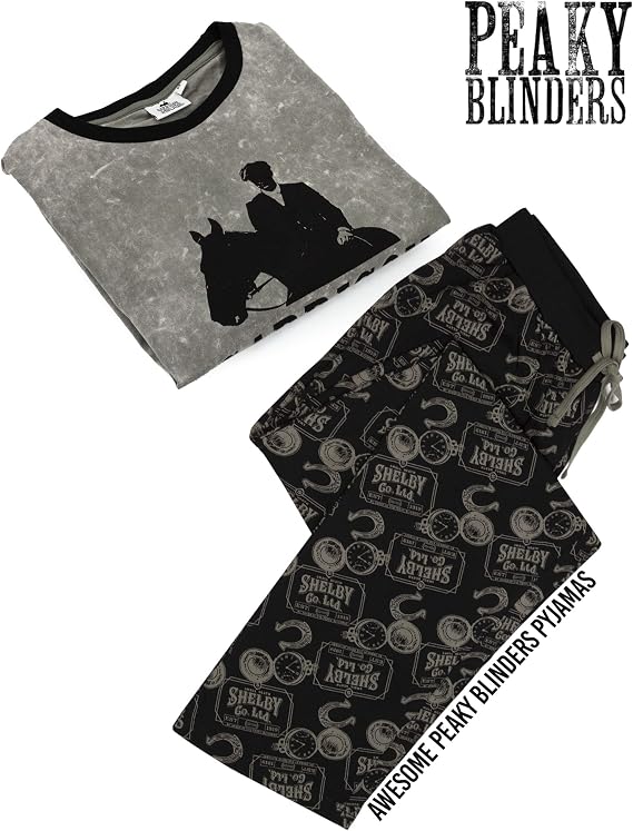 Peaky Blinders Pajamas Mens Tommy Shelby Family T-Shirt & Lounge Pants PJ Set