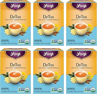 Yogi Tea DeTox Tea - 16 Tea Bags per Pack (6 Packs) - Organic Detox Tea ...
