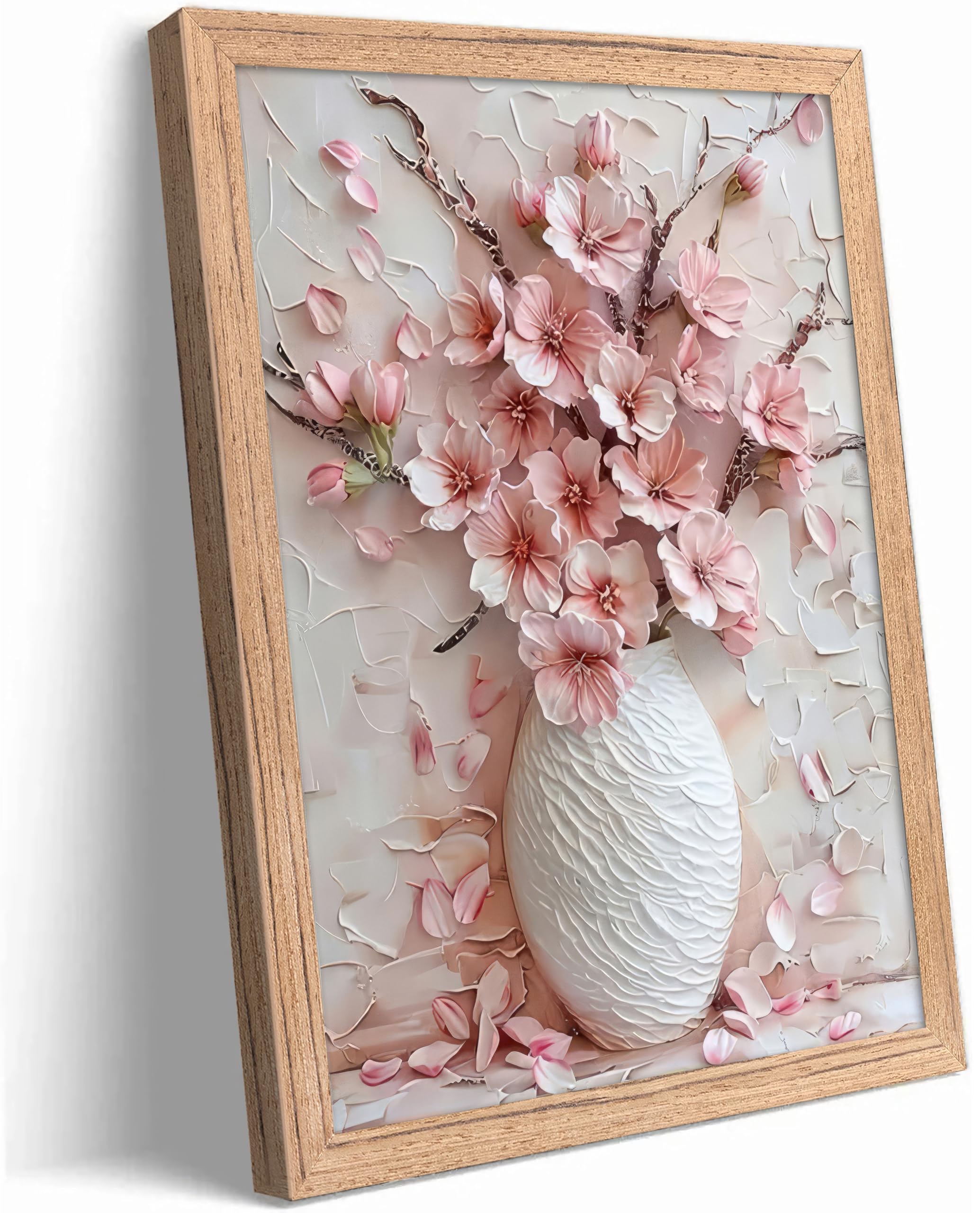 Framed Funny Bathroom Canvas Wall Art,Pink Daisy Floral Botanical Painting Picture Wall Decor,Minimalist Toilet Paper Flower Poster Print Artwork,for Restroom Toilet Home Decoration, — view 11