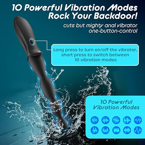 Miniatura 4 de Enchufe anal vibratorio para principiantes, juguete sexual para adultos, para hombres, mujeres, parejas, masajeador de próstata de silicona flexible