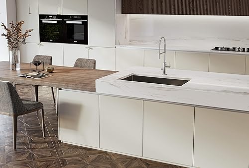 Miniatura 8 de TORVA Fregadero de Montaje Bajo para Cocina de Acero Inoxidable de una Cavidad Calibre 16, Fregadero de Cocina de 9 Pulgadas de Profundidad, US 30 x