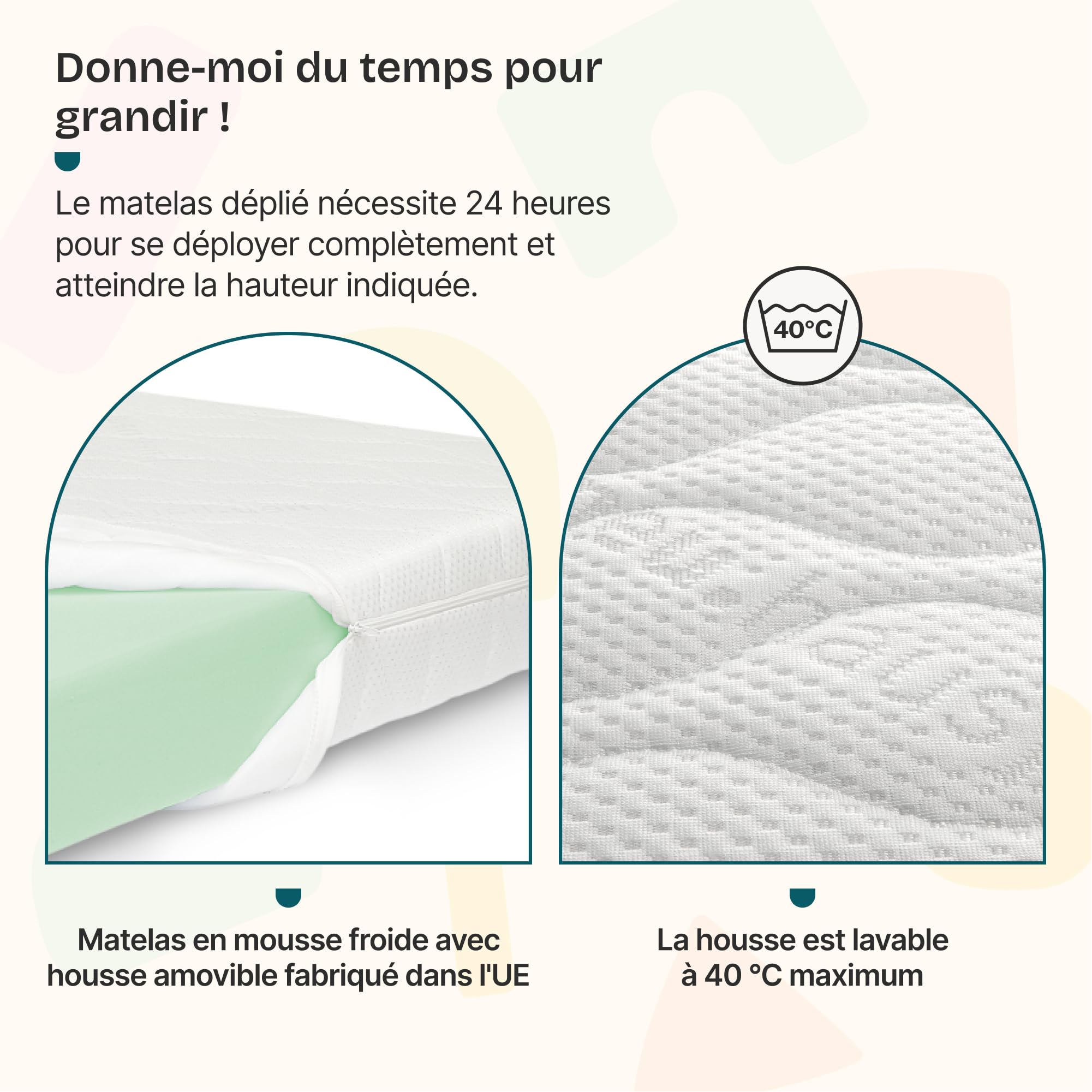 [en.casa] Lit Cabane avec Matelas à Mousse Froide Anti-Allergique Lit Enfant en Forme de Maison avec Sommier à Lattes Barrière de Sécurité Bois de Pin Contreplaqué 90 x 200 cm Blanc