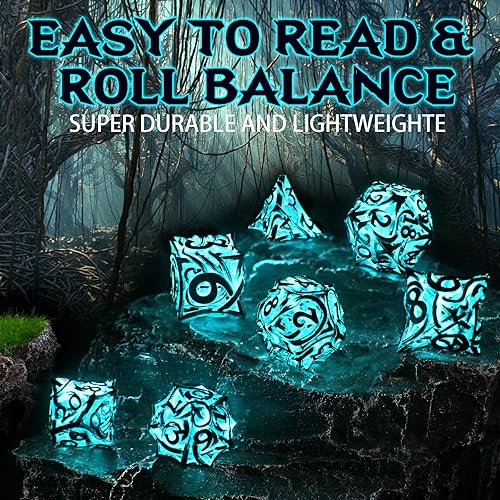 Miniatura 2 de FONVGOGO Dados DND, juego de dados de metal huecos 3D Cthulhu, dados para juegos de rol, dados D&D con caja para Calabozos y Dragones, dados