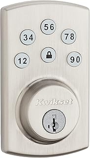 Kwikset Powerbolt Keyless Electronic Door Lock 5-Button Keypad, With Keyed Entry Deadbolt, Featuring SmartKey Security Re-Key Technology in Satin Nickel