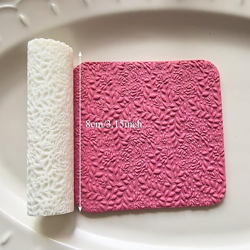 Miniatura 2 de Rodillo de textura de arcilla polimérica de 3 piezas, funciona con cortadores de arcilla polimérica para manualidades, aretes, joyería, suministros