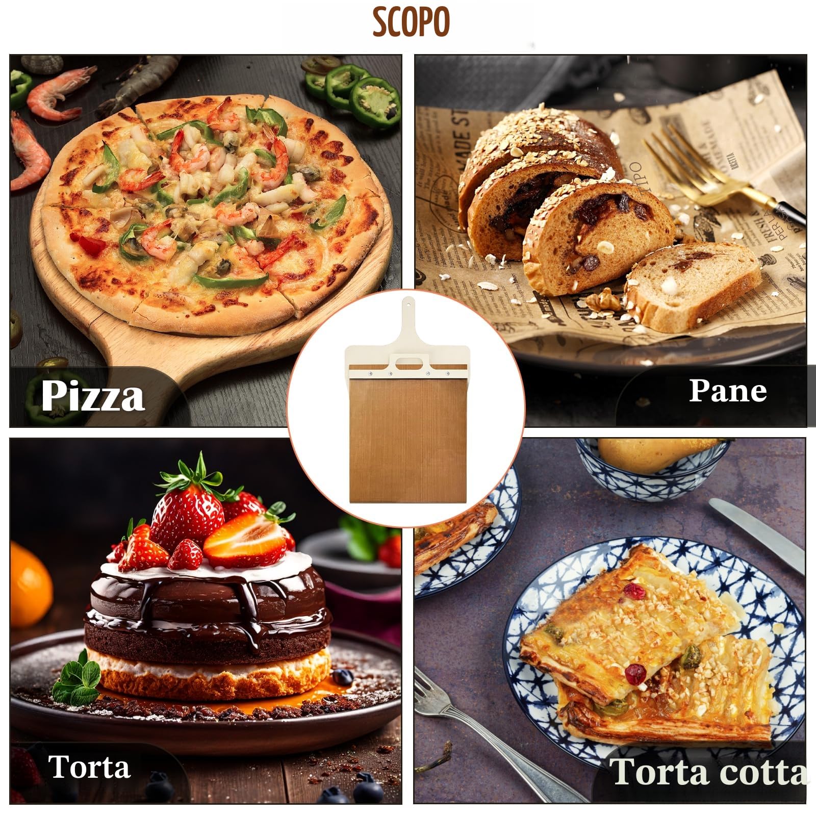 Pala per Pizza Scorrevole (2026NEW) Sliding Pizza Peel,Pala per Pizza Antiaderente con Manico Scorrevole