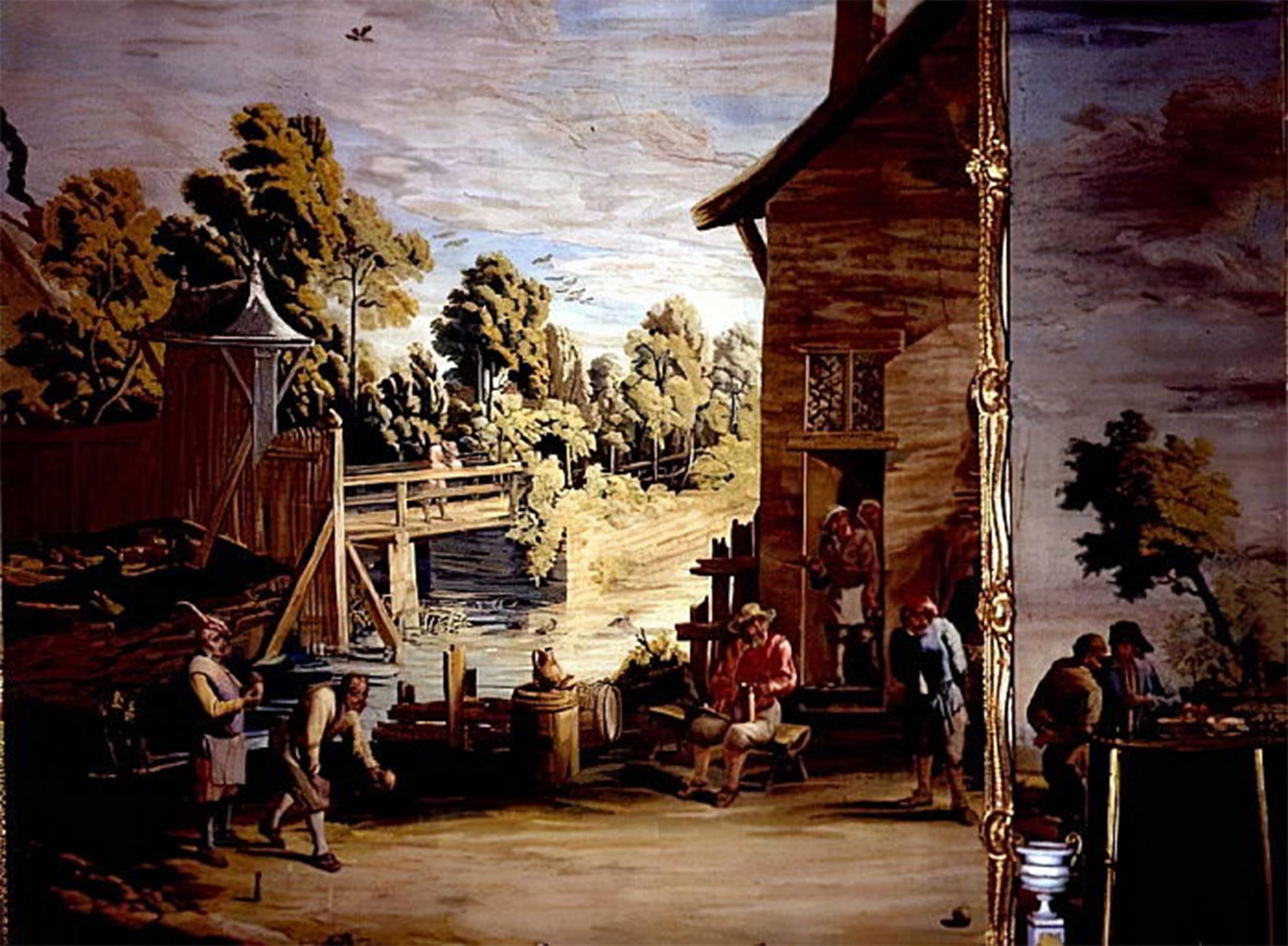 ARTXLXXBN Famous Prints Artwork Pictures Poster Painting Art the Game of Bowls by David Teniers the Younger Artwork Landscape Pictures for Home Decor 60x90cm