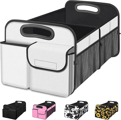 Femuar Organizador de maletero de automóvil, organizador de almacenamiento de automóvil con gran capacidad, impermeable, plegable, organizador para