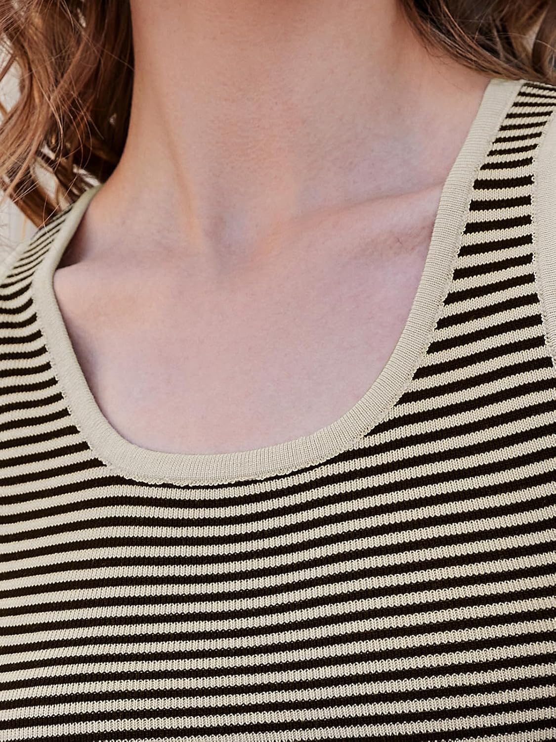 Womens Summer Striped Sleeveless Tank Tops Fitted Ribbed Knit Cami Tank Tops for Women - Image 5